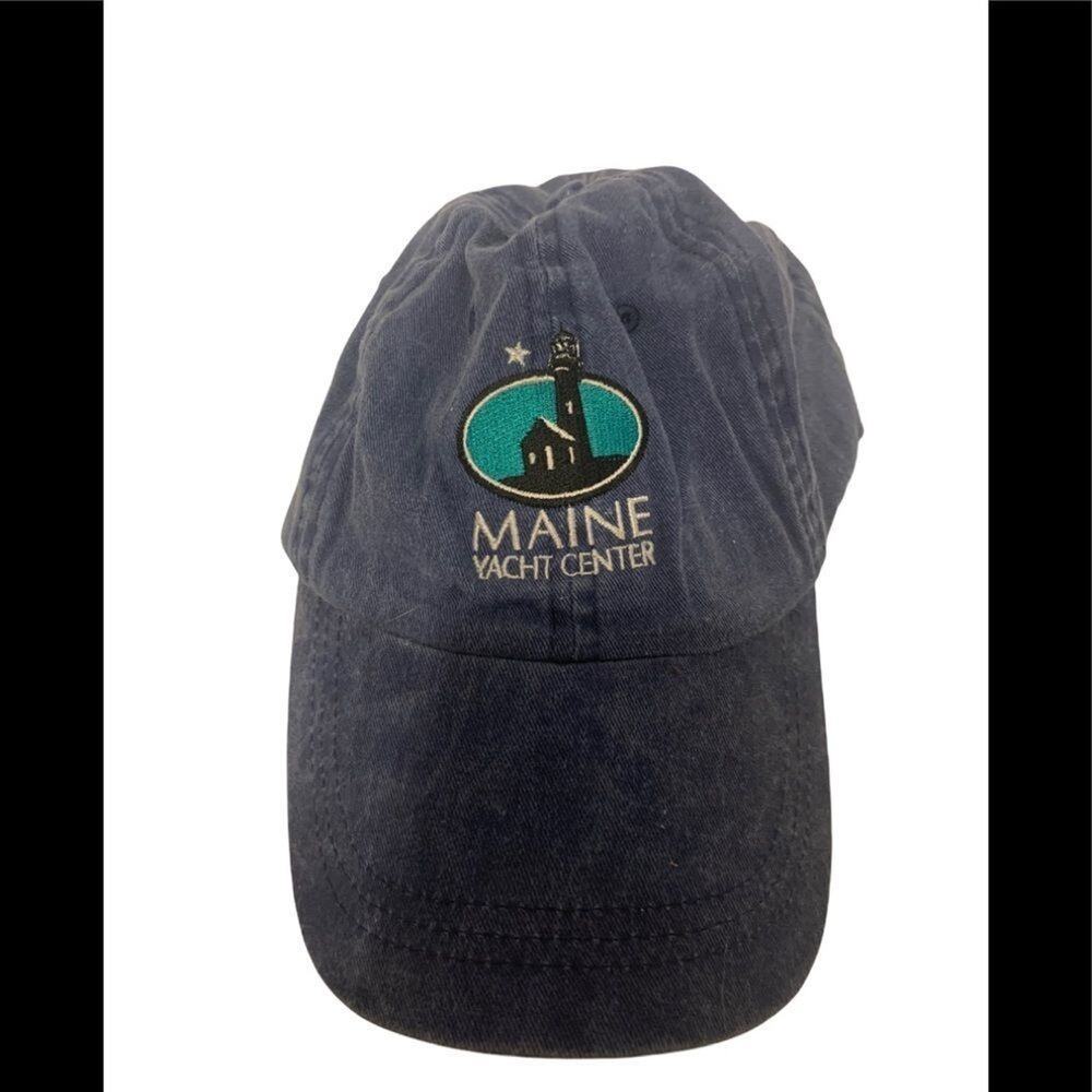 Maine yacht center sailing lighthouse souvenir leather strap adjustable hat cap!